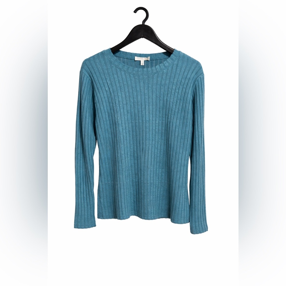 Blue Ribbed Women's Sweater